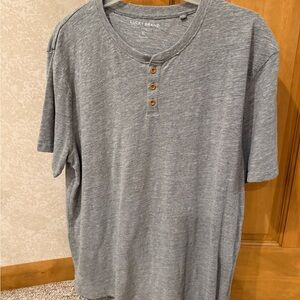 Lucky Brand Men's Heather Gray Short Sleeve Henley